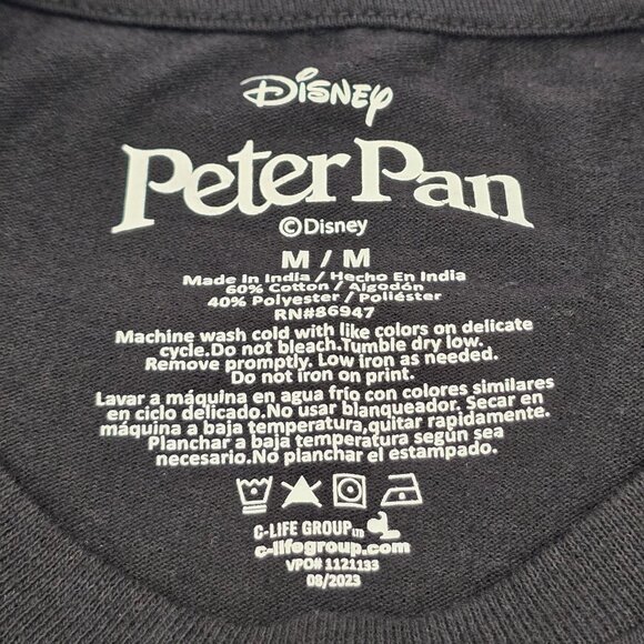 Disney Peter Pan & Wendy "Take Me To Neverland" Black T-shirt Size Medium - Picture 4 of 4